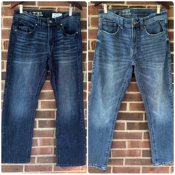 Set Of 2 TK AXEL Slim Boot Cut Jeans Men’s Size 32 By 32 - Picture 1 of 12